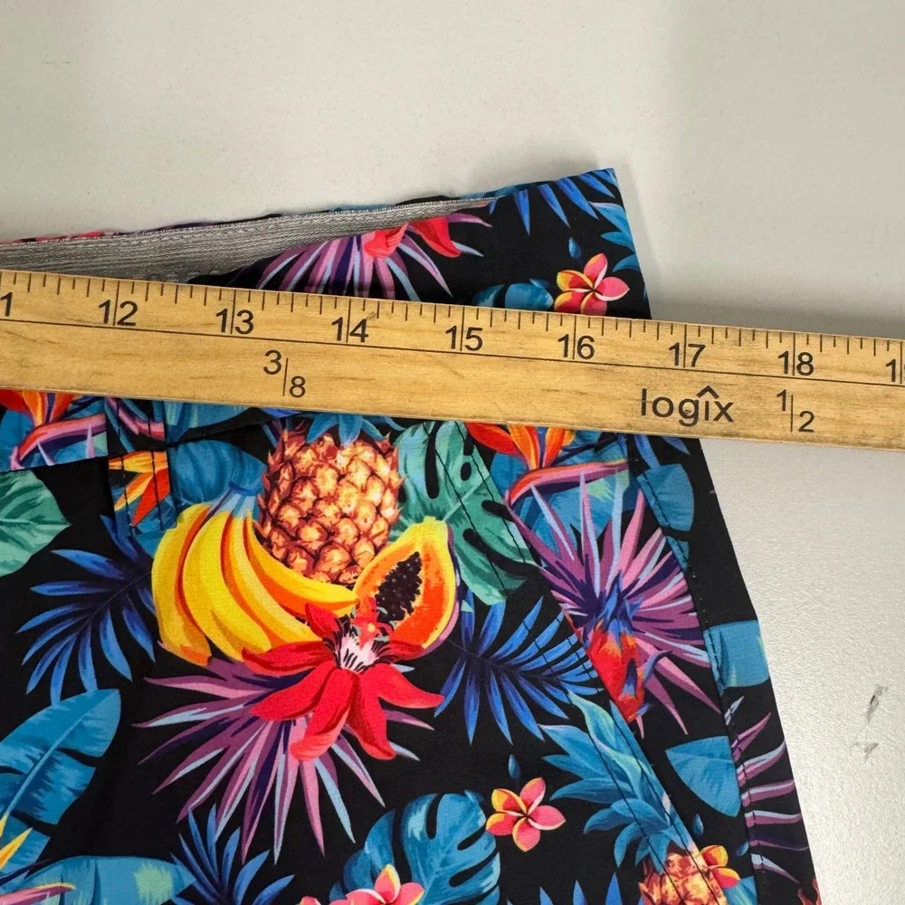 Hreski Tropical Fruit Shorts‎ Mens 34 Multicolor Excellent Golf Summer Pineapple